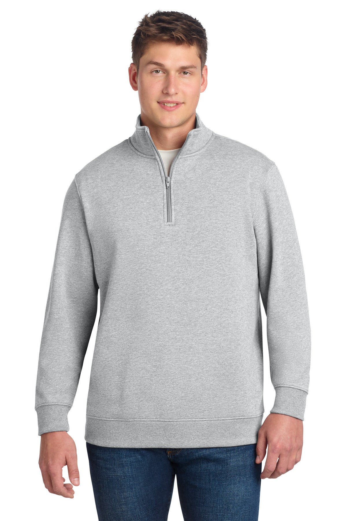 Sport-Tek 1/4-Zip Sweatshirt – Athletic Heather – front