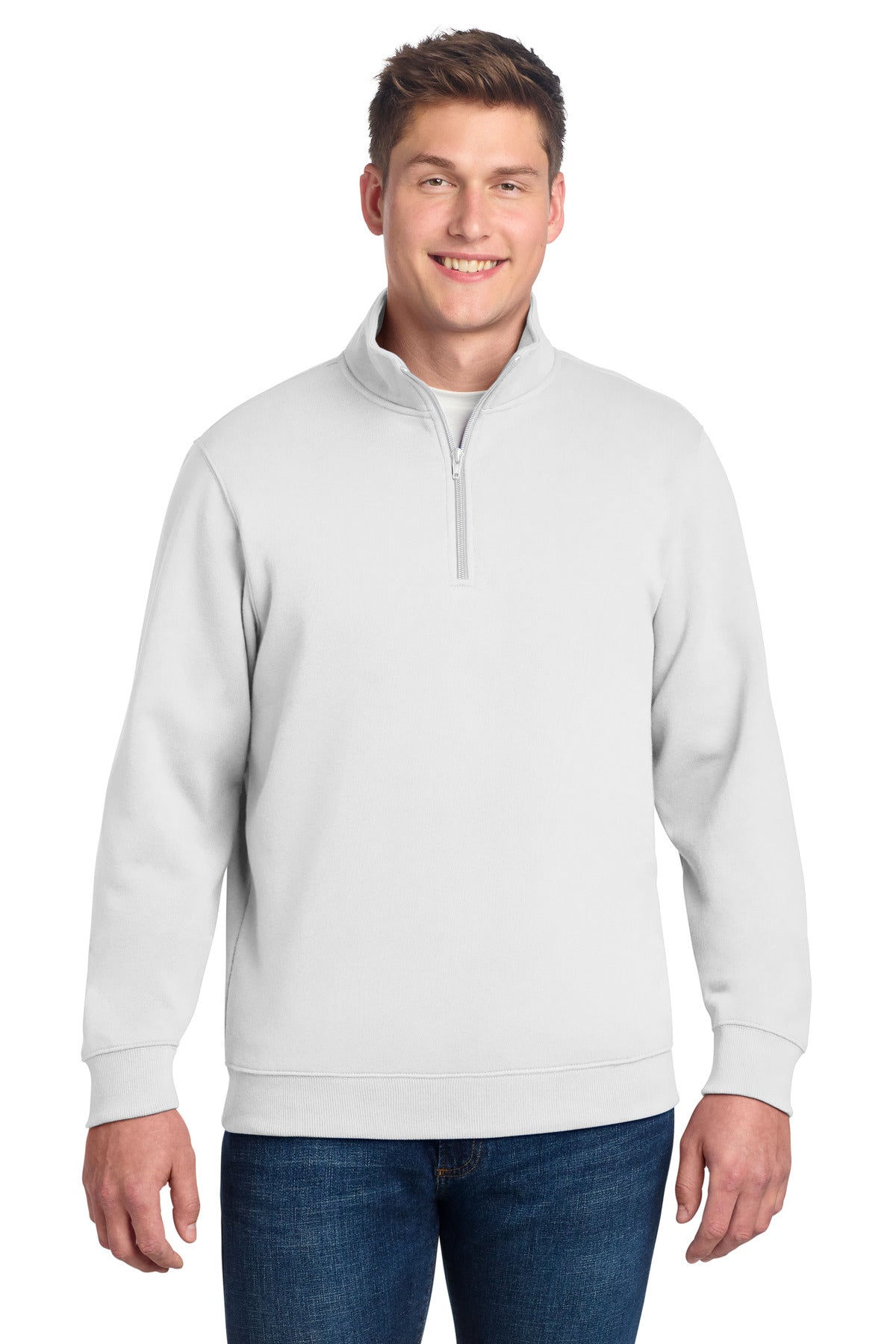 Sport-Tek 1/4-Zip Sweatshirt – White