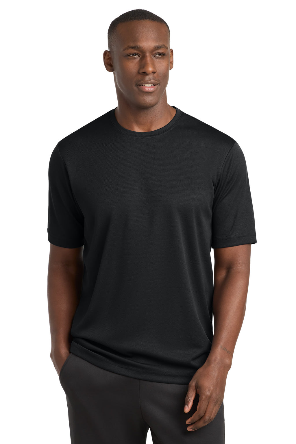 Sport-Tek PosiCharge RacerMesh Tee – Black – front
