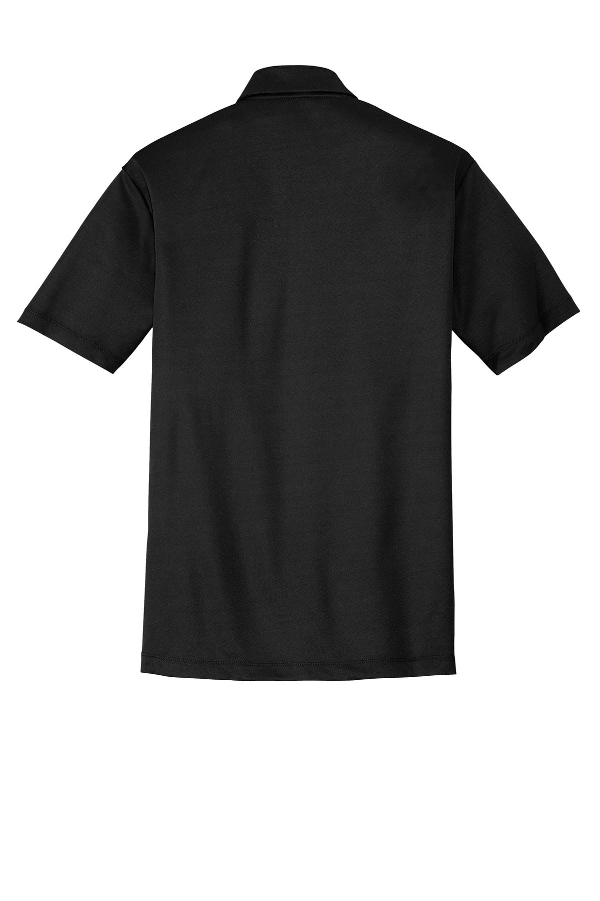 Port Authority Tall Silk Touch Performance Polo – Black – flat back