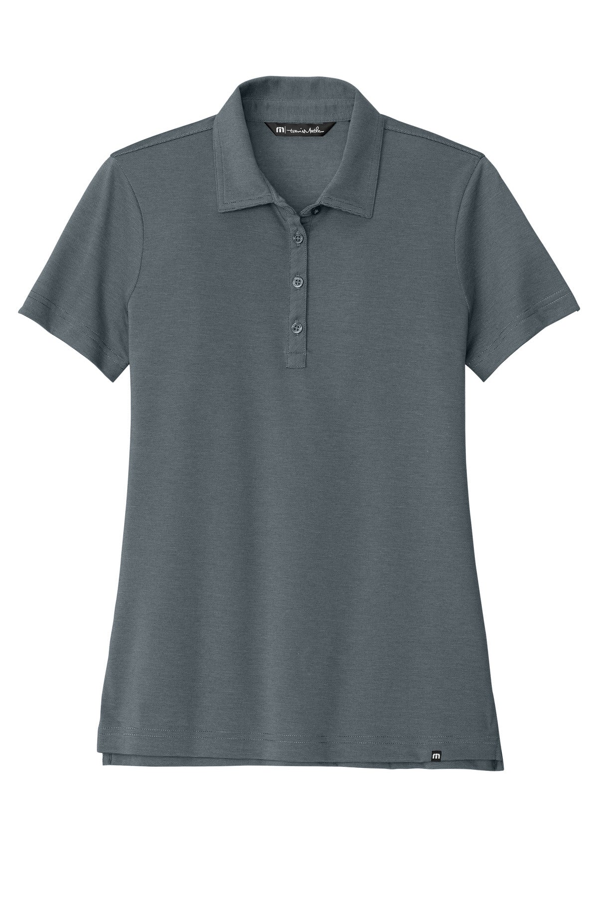 TravisMathew Women's Sunnyvale Polo – Blue Nights Heather – flat front