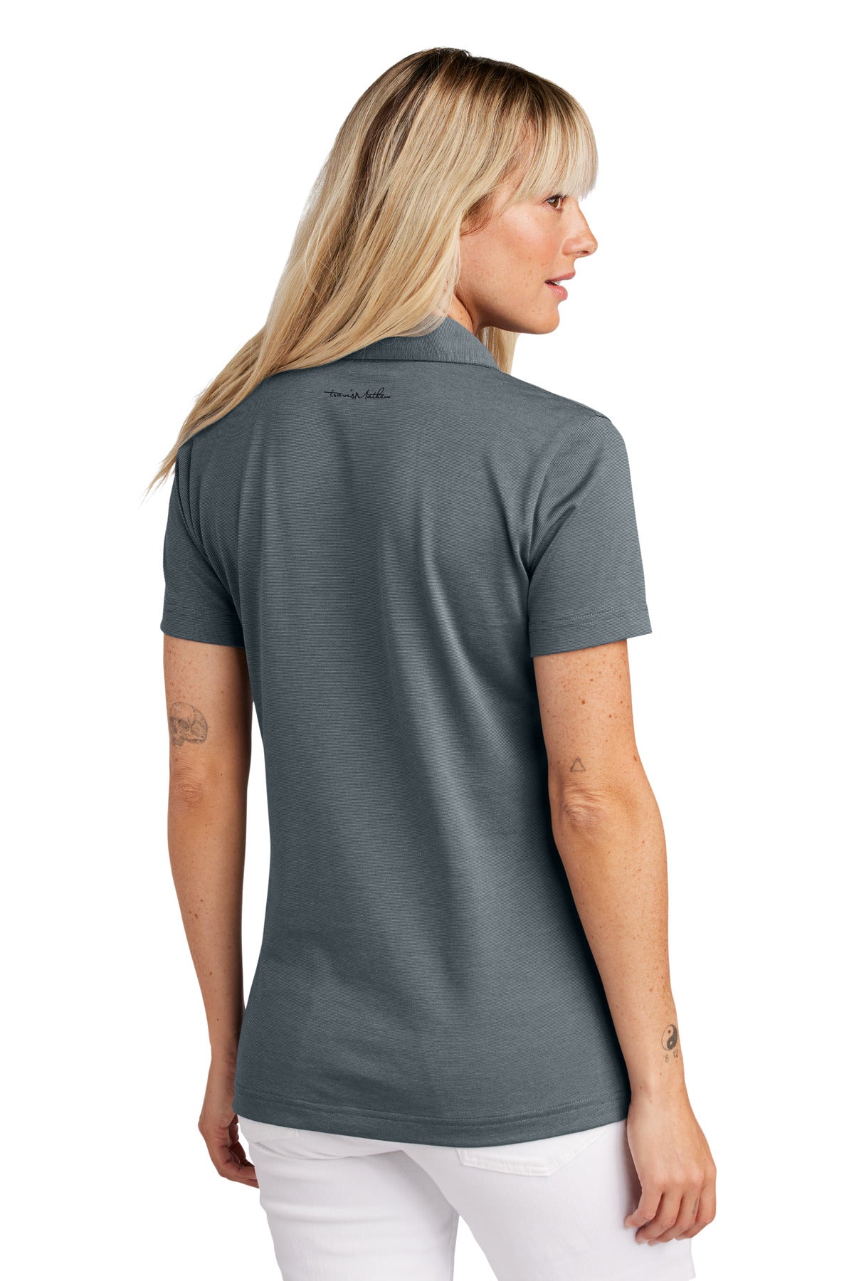 TravisMathew Women's Sunnyvale Polo – Blue Nights Heather – back