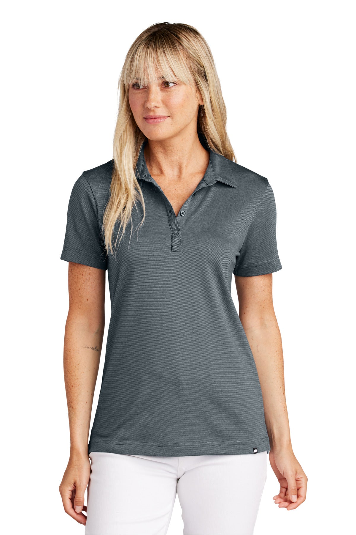 TravisMathew Women's Sunnyvale Polo – Blue Nights Heather – front