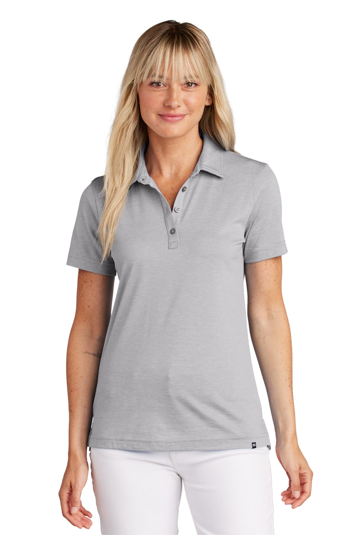 TravisMathew Women's Sunnyvale Polo – Light Grey Heather