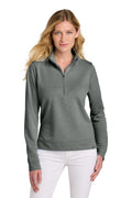 TravisMathew Women's Coveside 1/2-Zip – Dark Grey Heather – front