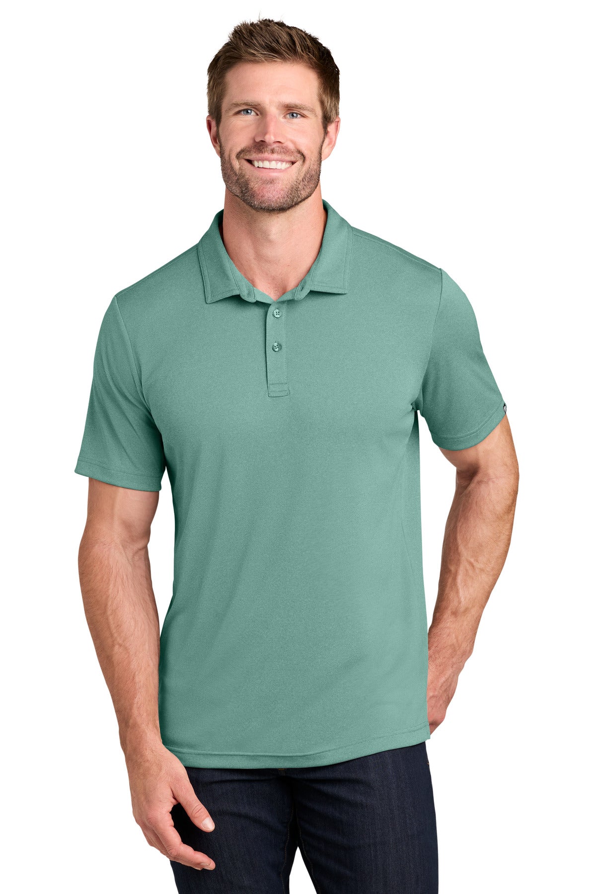 TravisMathew Coto Performance Polo – Beryl Green Heather