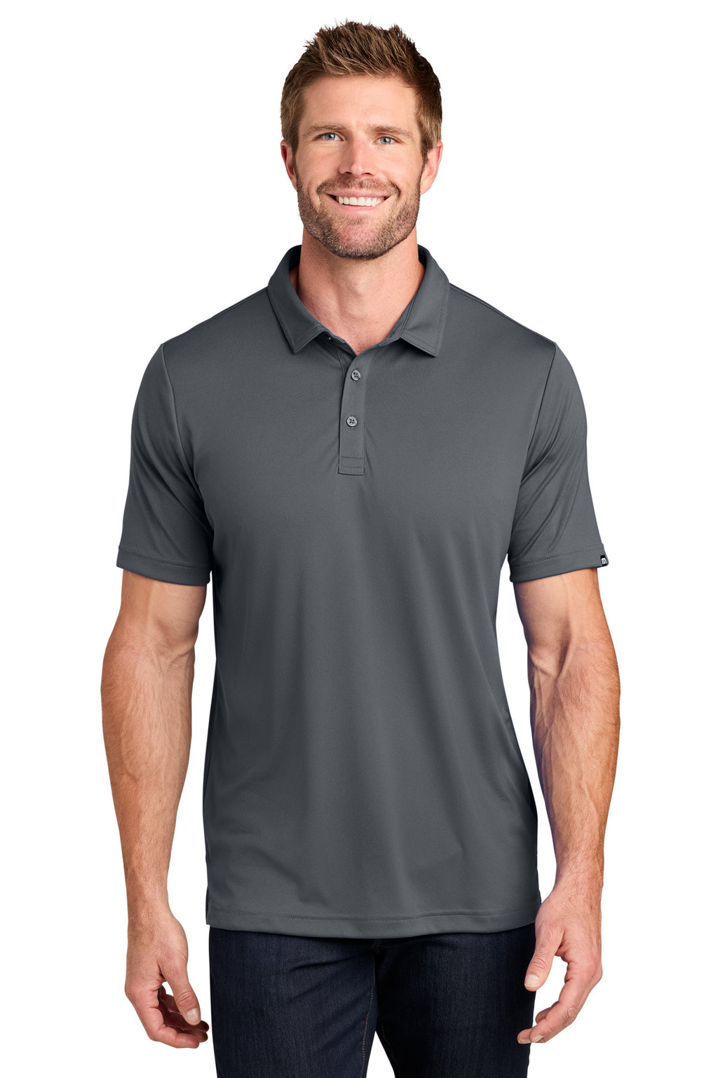 TravisMathew Coto Performance Polo – Quiet Shade Grey/ Black