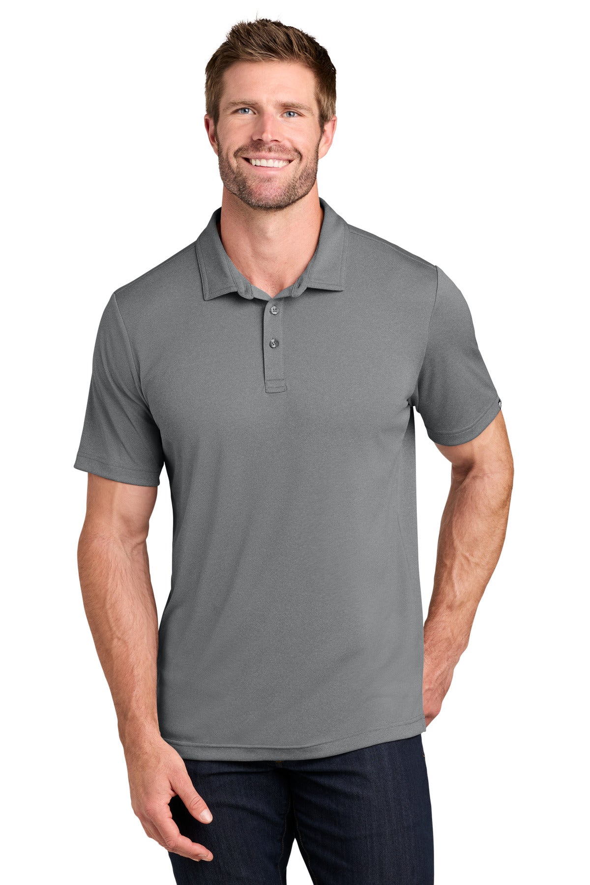 TravisMathew Coto Performance Polo – Quiet Shade Grey Heather