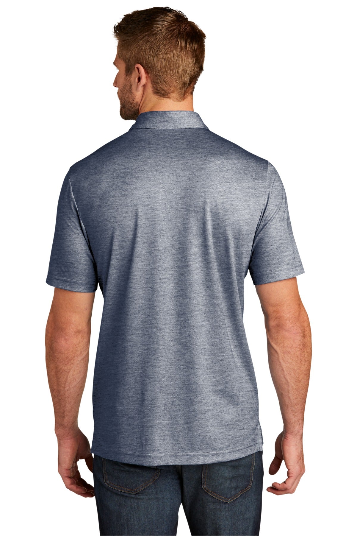 TravisMathew Oceanside Heather Polo – Blue Nights Heather – back