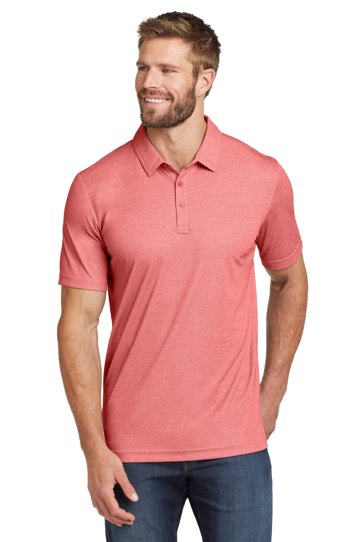 TravisMathew Oceanside Heather Polo – Cardinal Heather
