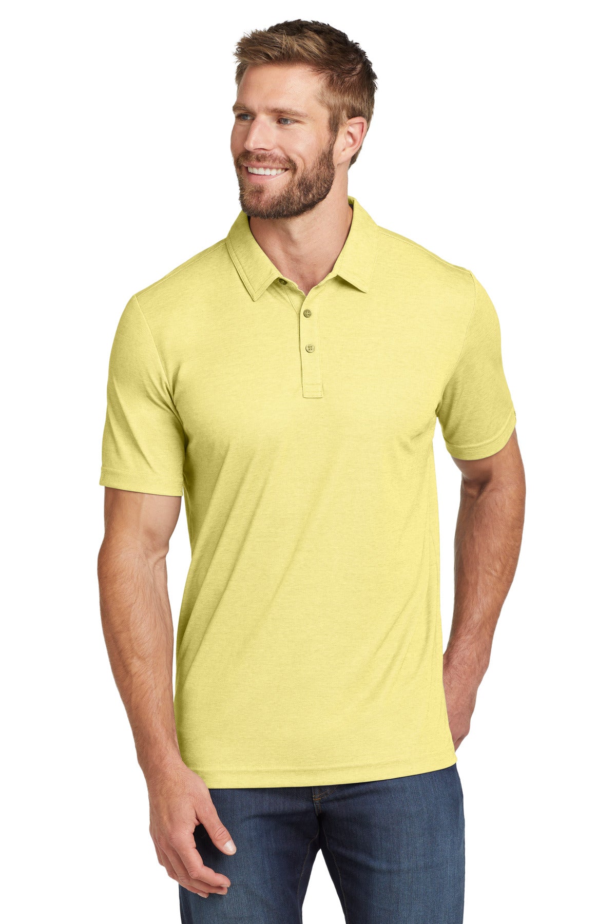 TravisMathew Oceanside Heather Polo – Pale Banana Heather