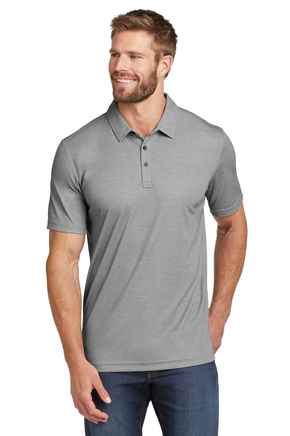 TravisMathew Oceanside Heather Polo – Quiet Shade Grey Heather