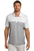 TravisMathew Oceanside Blocked Polo – White/Quiet Shade Grey Heather