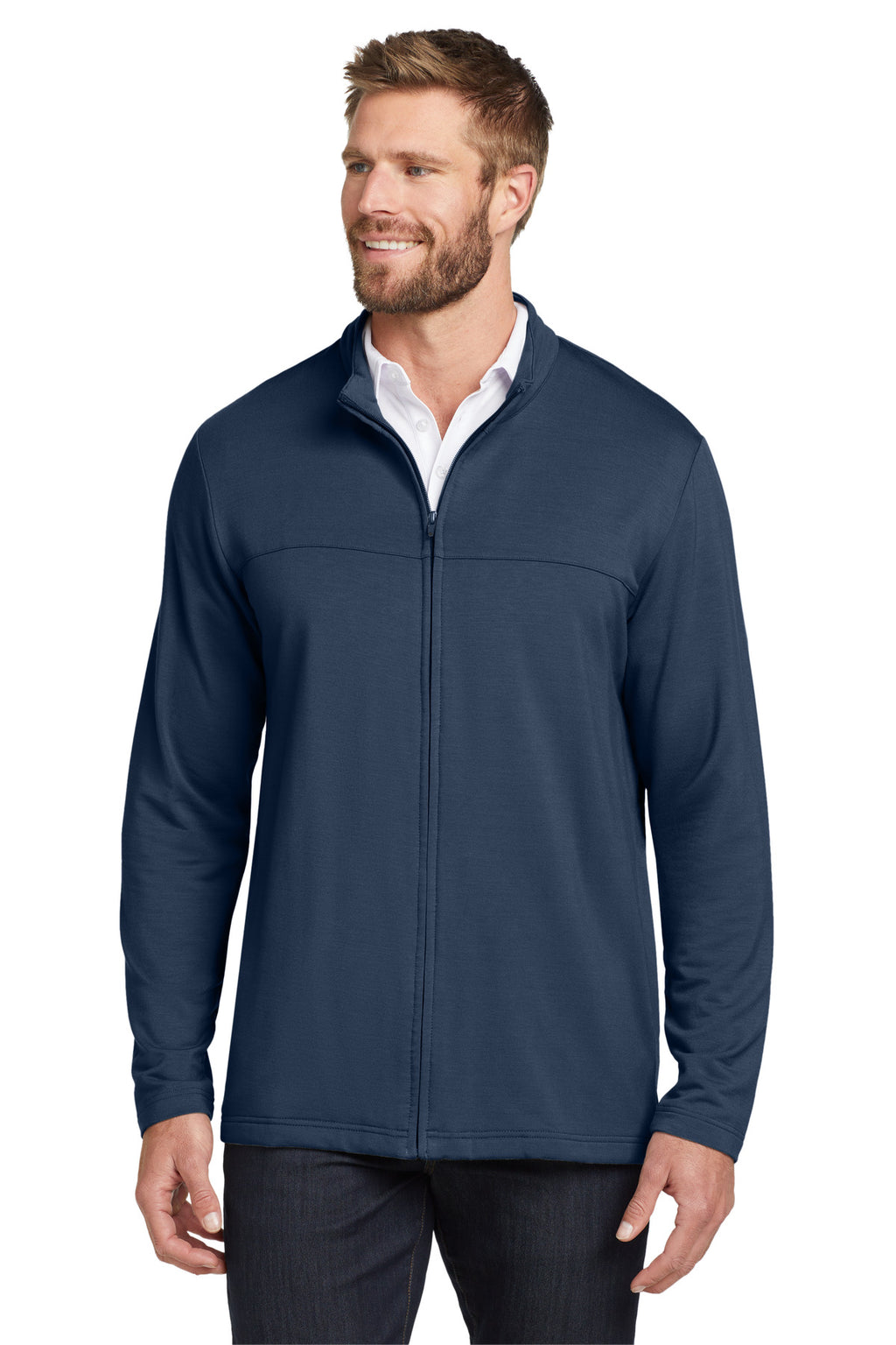 TravisMathew Newport Full-Zip Fleece – Blue Nights – front