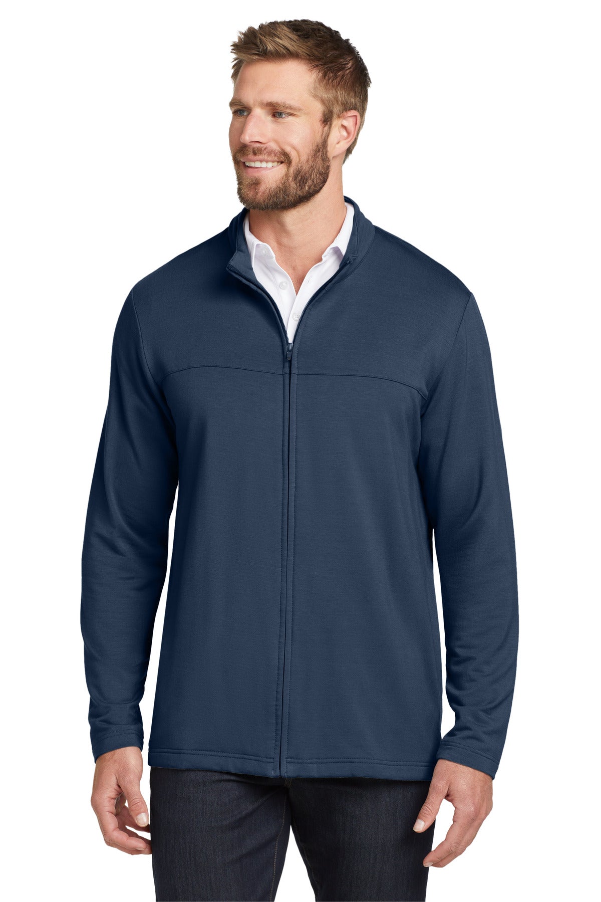 TravisMathew Newport Full-Zip Fleece – Blue Nights – front