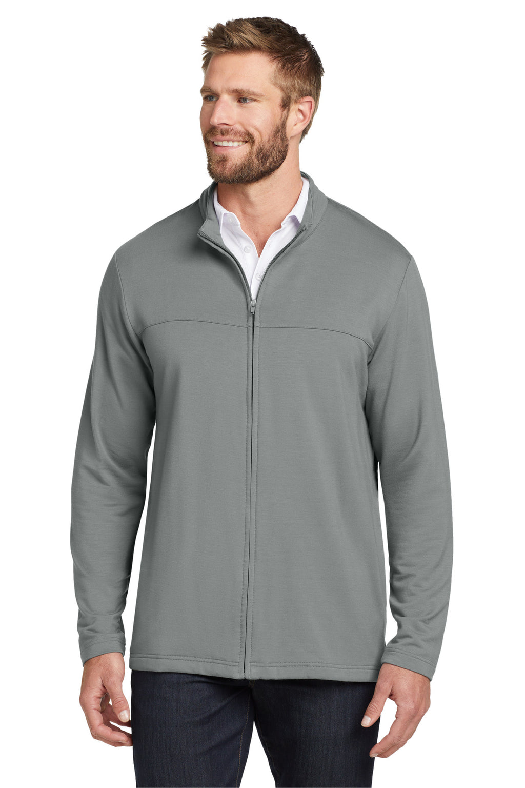 TravisMathew Newport Full-Zip Fleece – Quiet Shade Grey