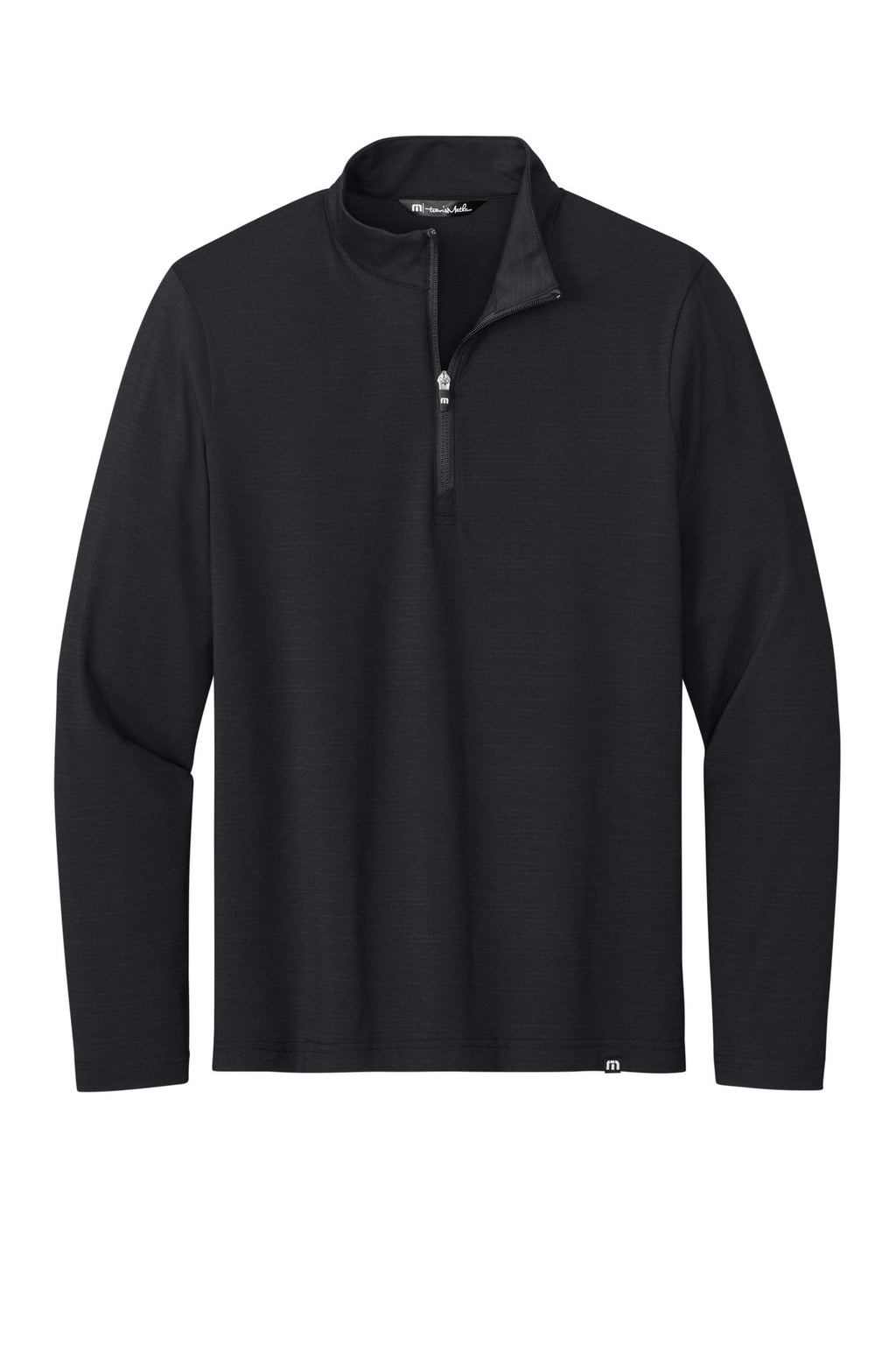 TravisMathew Crestview 1/4-Zip – Black – flat front