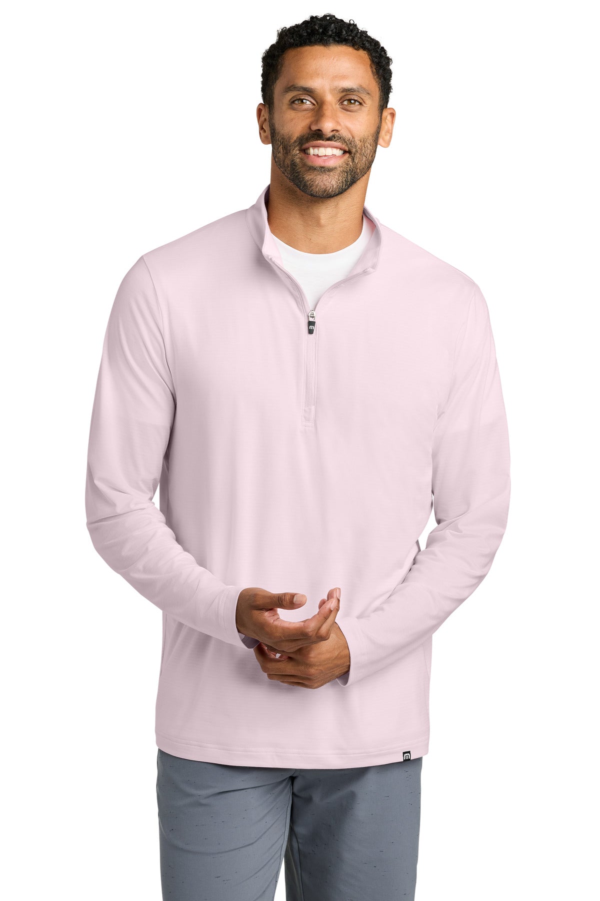 TravisMathew Crestview 1/4-Zip – Stone Pink
