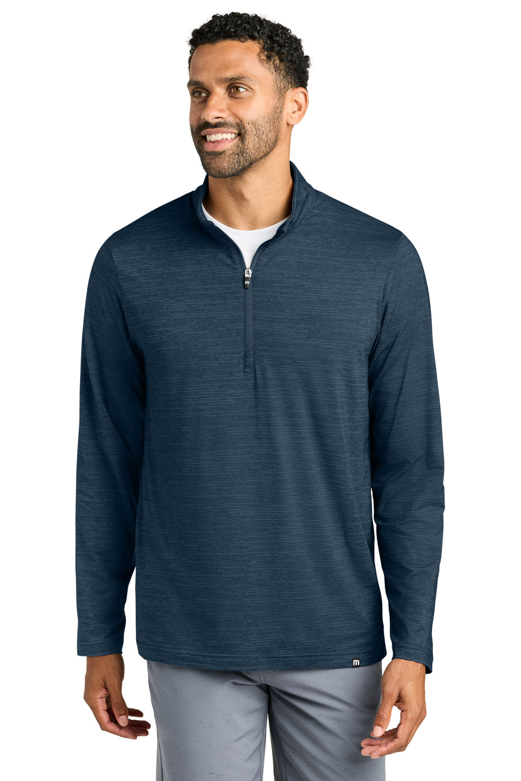 TravisMathew Crestview 1/4-Zip – Vintage Indigo Heather