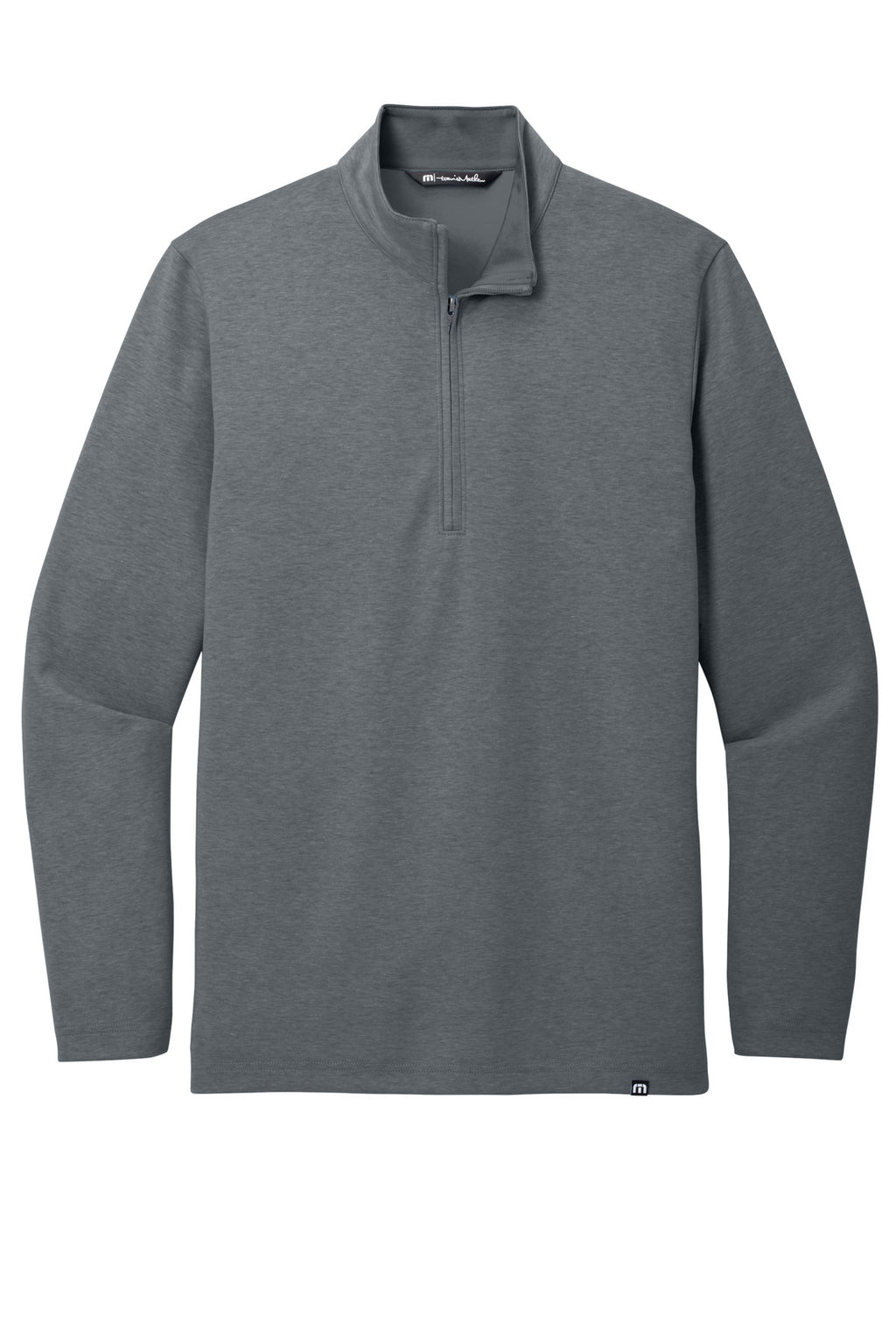 TravisMathew Coveside 1/4-Zip – Dark Grey Heather – flat front