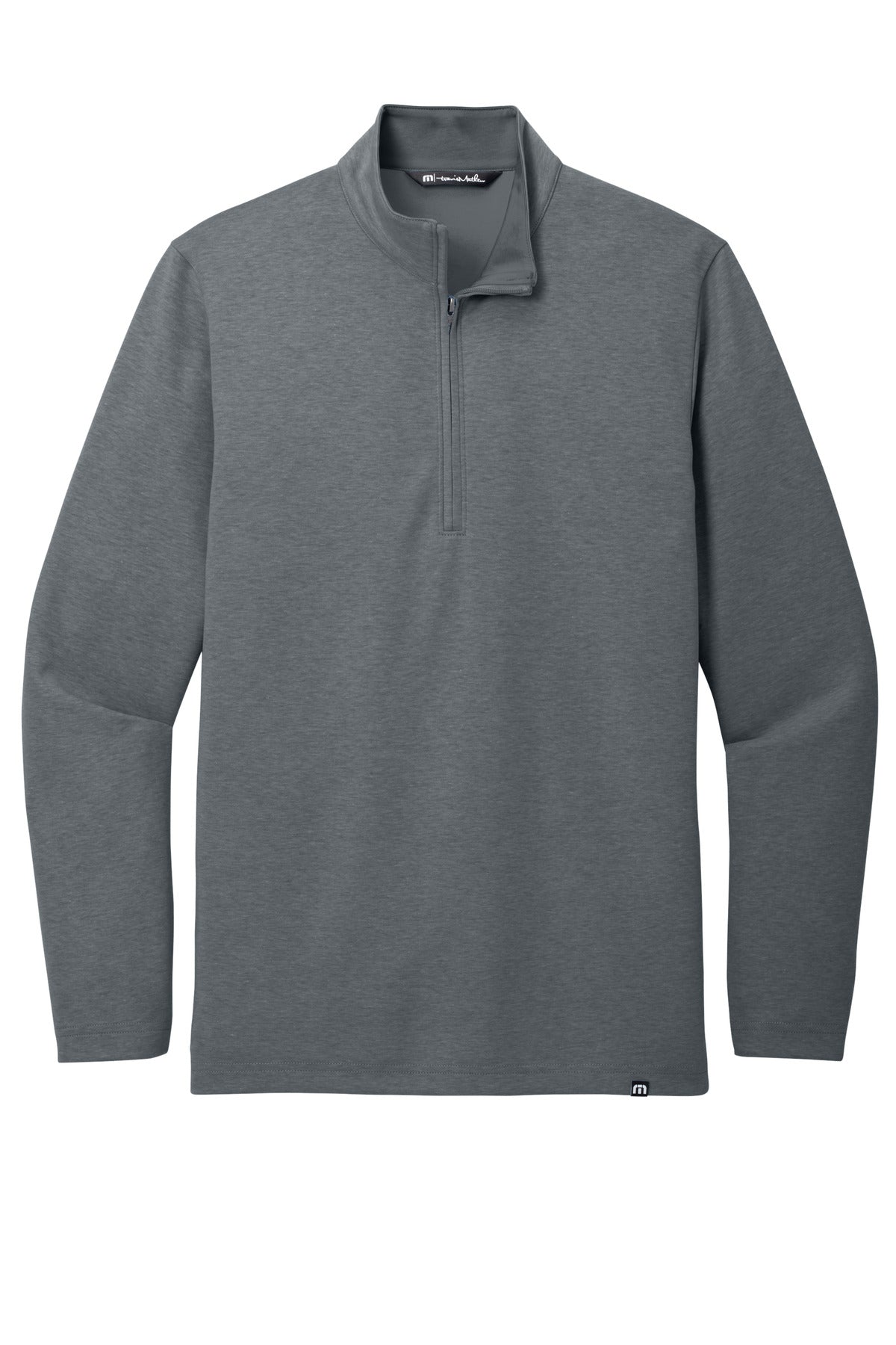 TravisMathew Coveside 1/4-Zip – Dark Grey Heather – flat front