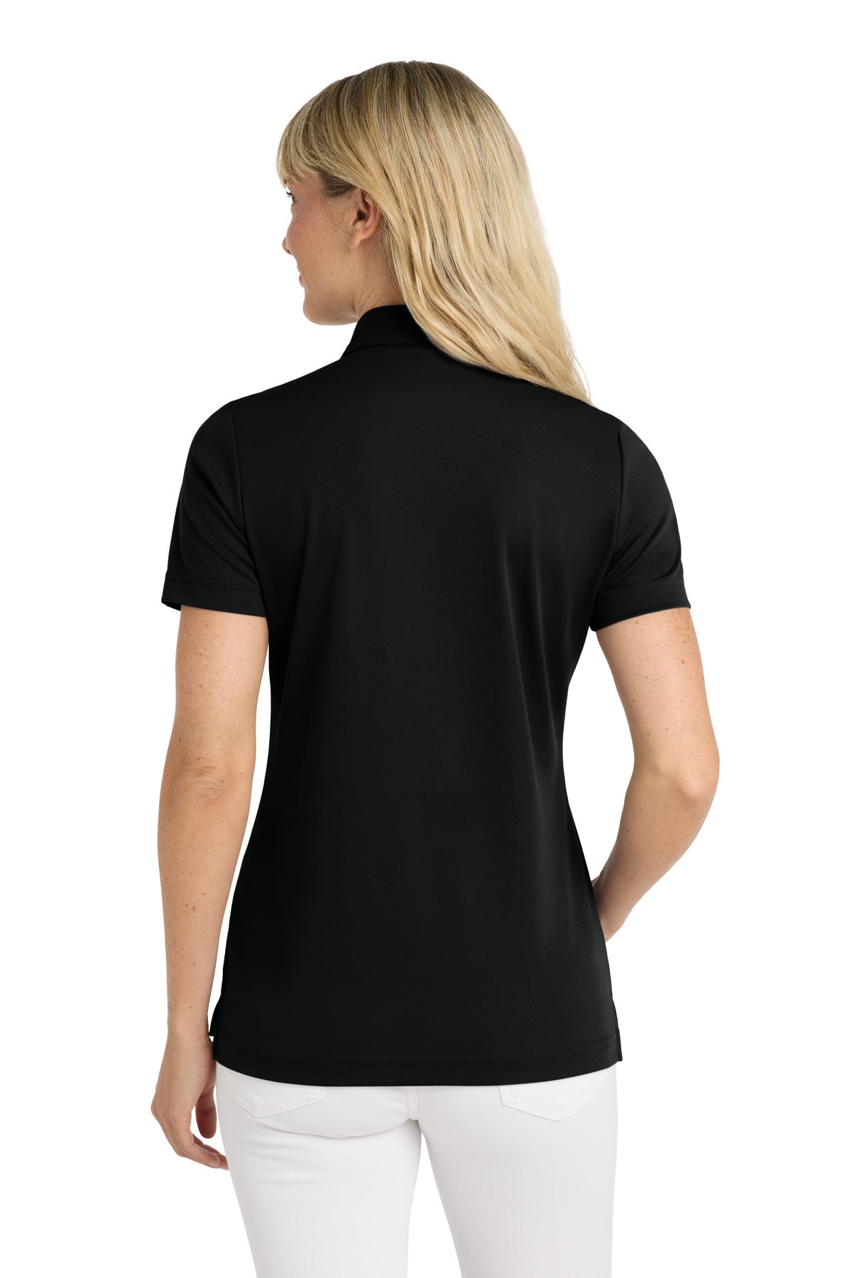 TravisMathew Women's Oceanside Solid Polo – Black – back
