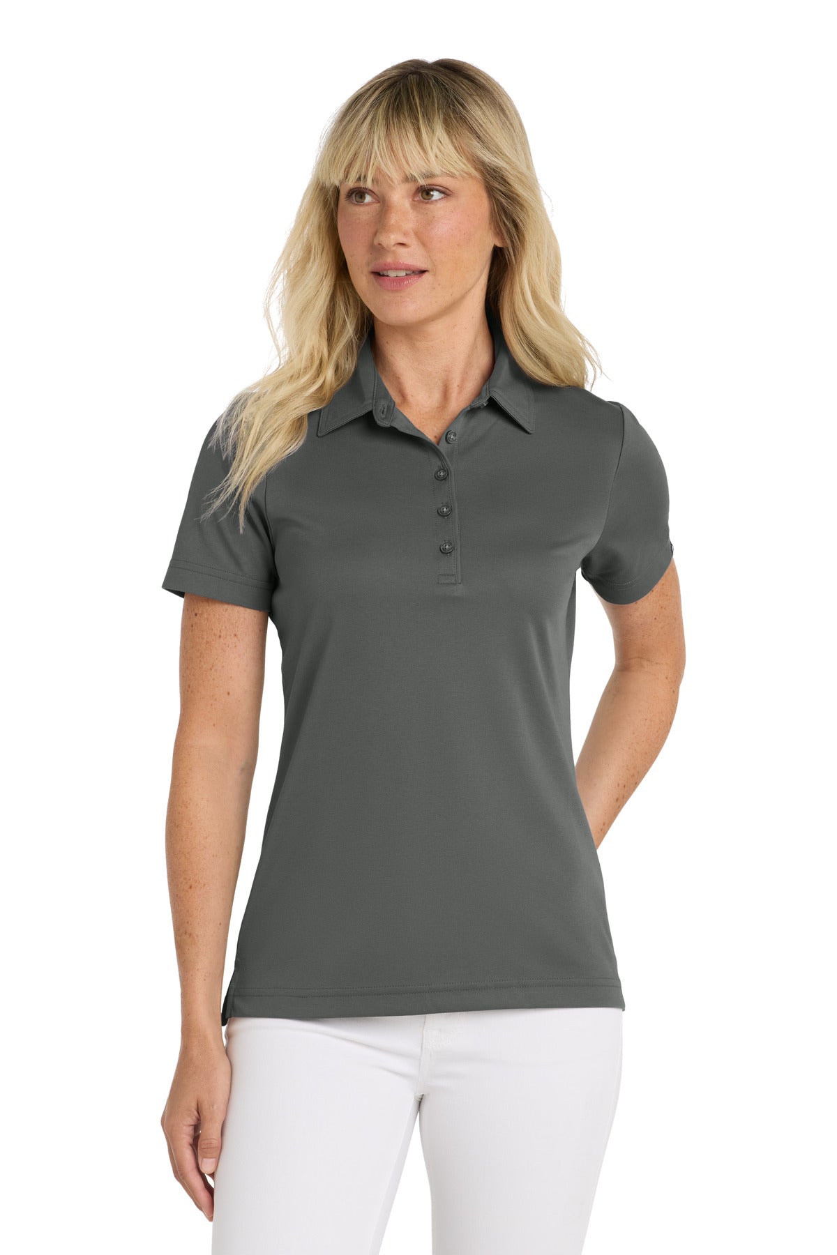 TravisMathew Women's Oceanside Solid Polo – Quiet Shade Grey