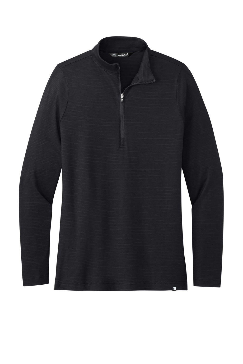 TravisMathew Women's Crestview 1/4-Zip – Black – flat front