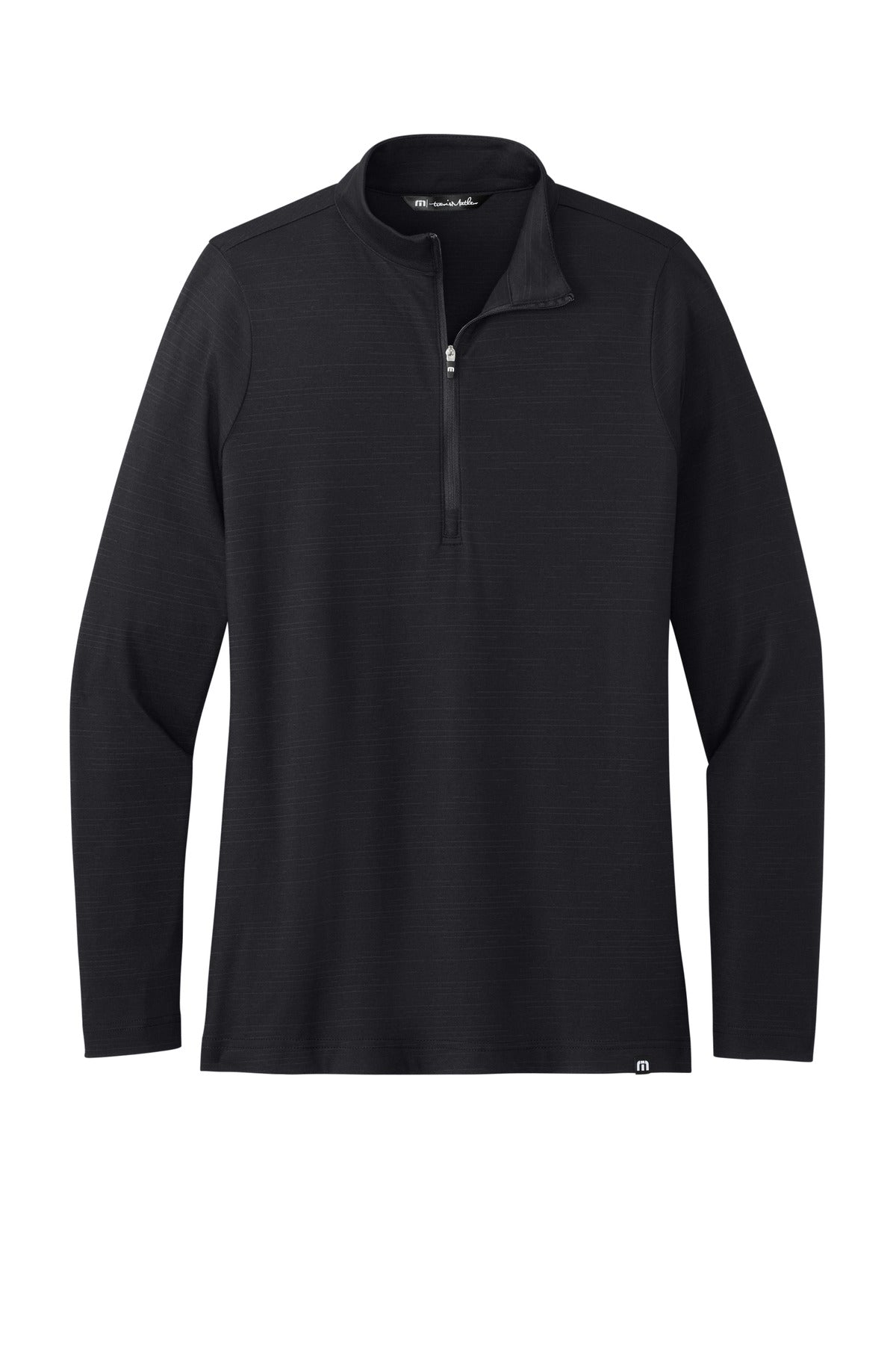 TravisMathew Women's Crestview 1/4-Zip – Black – flat front