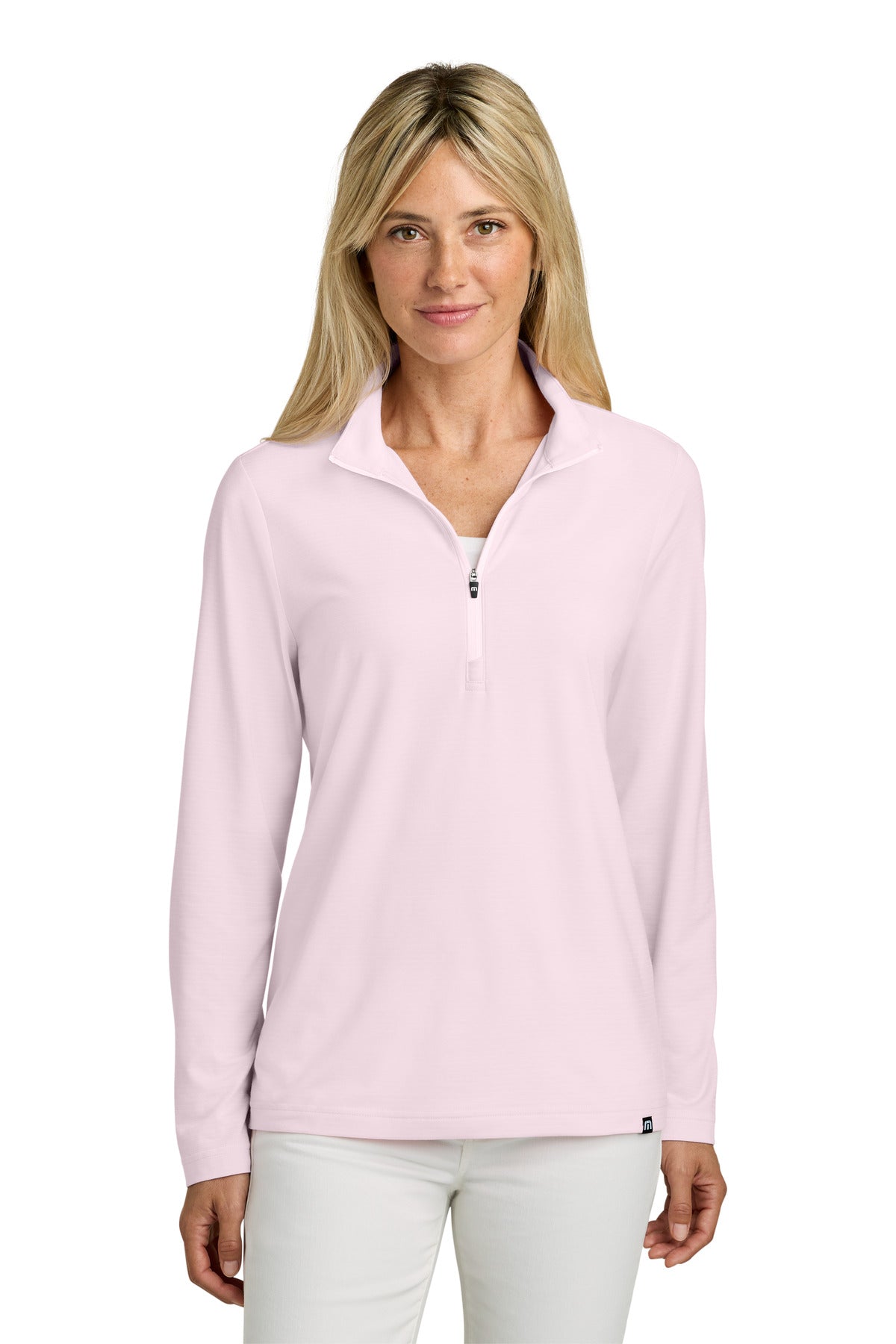 TravisMathew Women's Crestview 1/4-Zip – Stone Pink