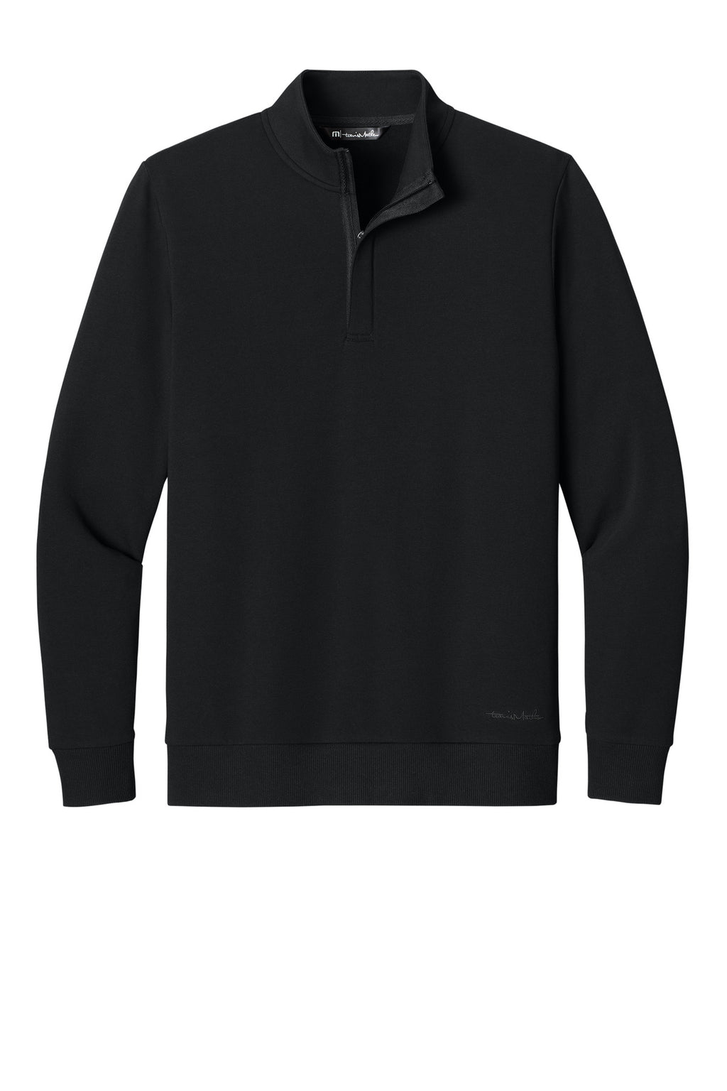 TravisMathew Ocean Villa 1/4-Zip – Black – flat front