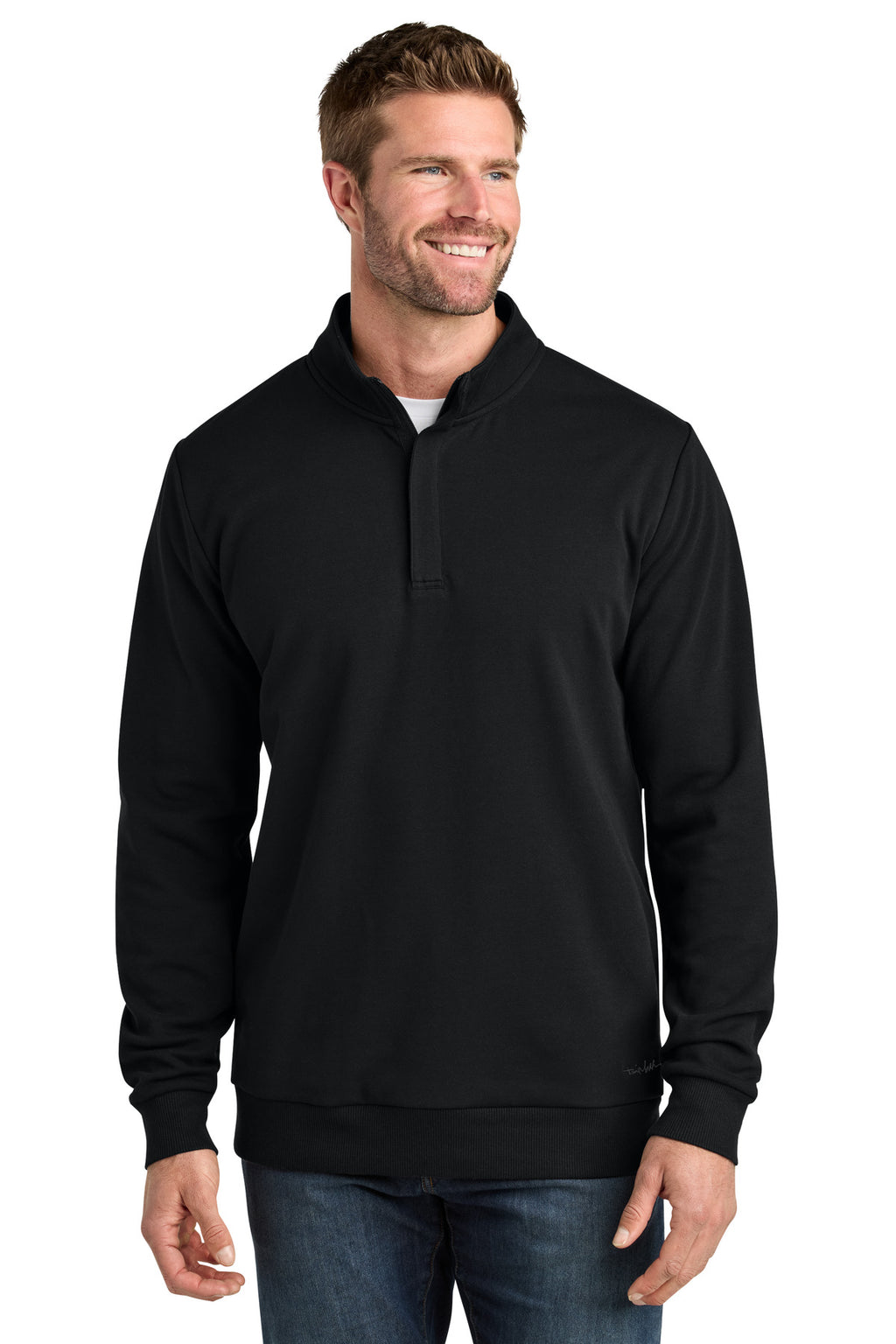 TravisMathew Ocean Villa 1/4-Zip – Black – front