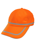 Reflective Apparel Hi-Vis Adjustable Safety Baseball Cap, ANSI Class E Headwear, Orange