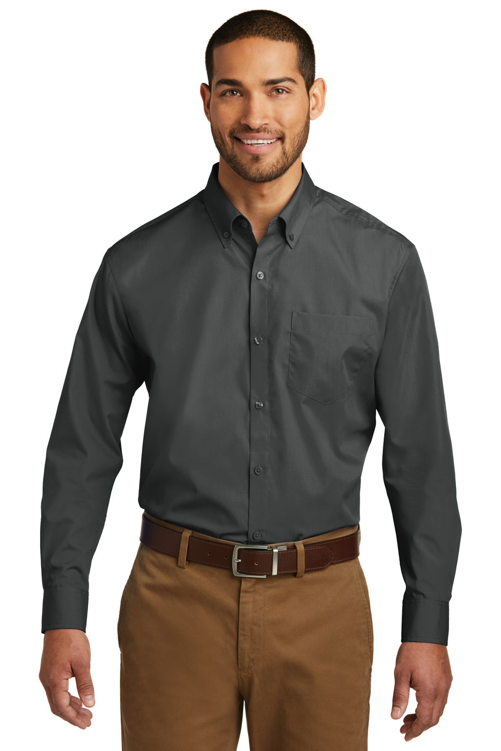 Port Authority Long Sleeve Carefree Poplin Shirt – Graphite