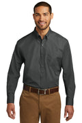 Port Authority Long Sleeve Carefree Poplin Shirt – Graphite