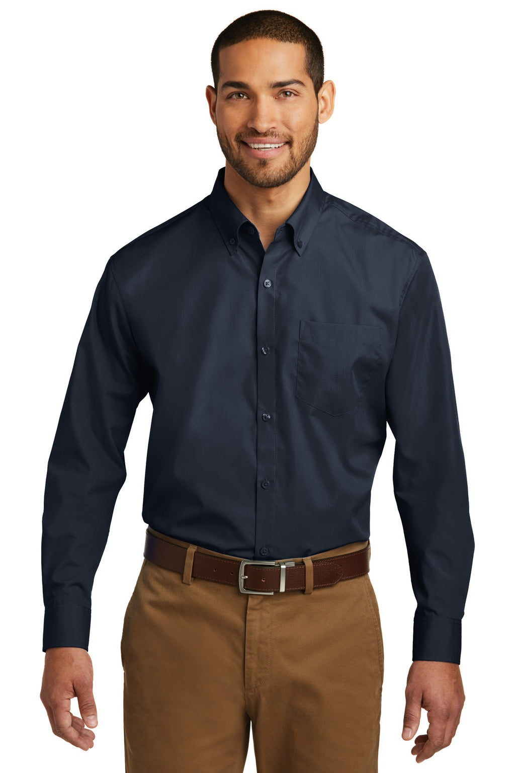 Port Authority Long Sleeve Carefree Poplin Shirt – River Blue Navy