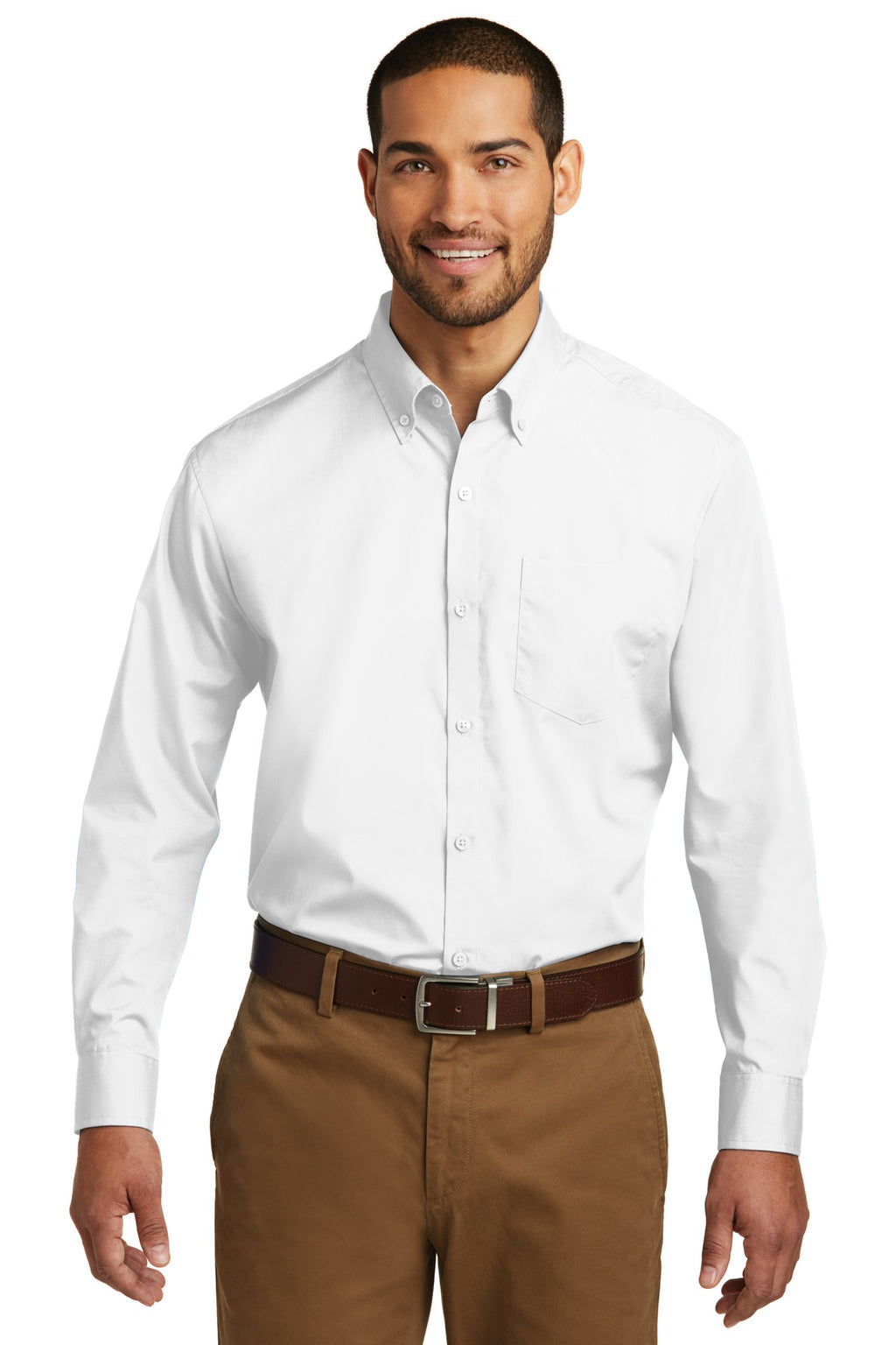 Port Authority Long Sleeve Carefree Poplin Shirt – White