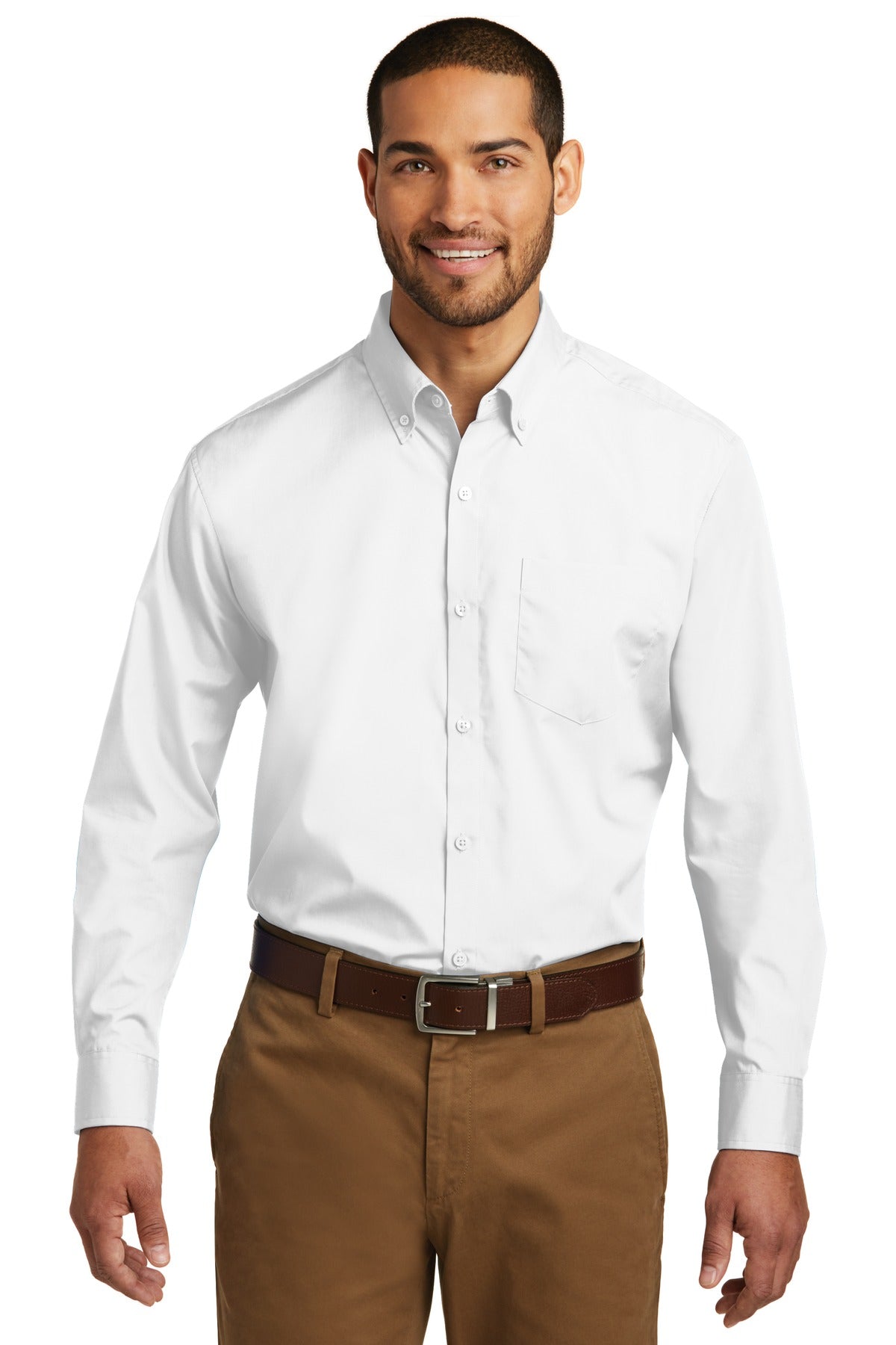 Port Authority Long Sleeve Carefree Poplin Shirt – White
