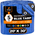 X-Pose Medium-Duty Poly Tarp 30' x 40', 5 mil, Blue/Brown