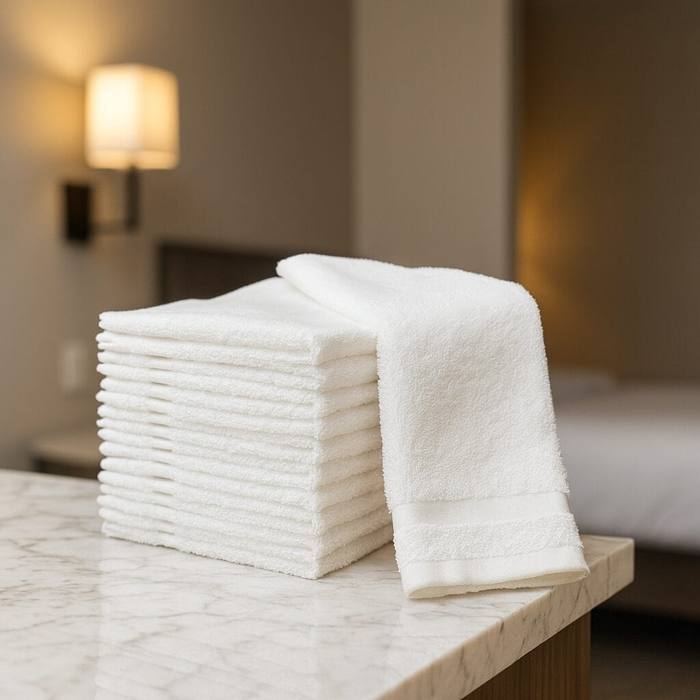 Economy white cotton hand towels